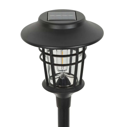 Solar Garden Lamps Torch Lights Outdoor 6-Pack - Black Aluminum & Plastic - 10 Lumens - 59cm H x 16cm W