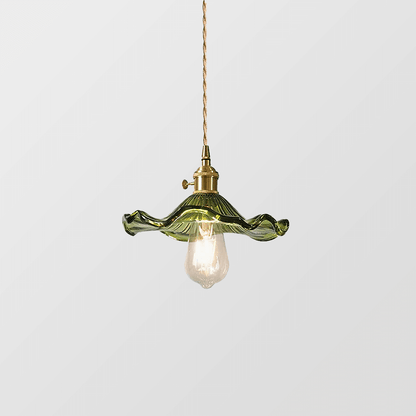 Hibiscus Flower Glass LED Pendant Light - Elegant Hanging Lamp