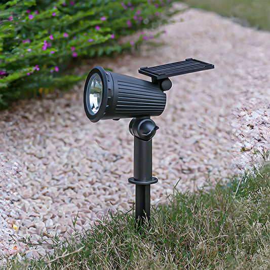 Solar Powered Modern Black Outdoor Floor Light - 30.5CM