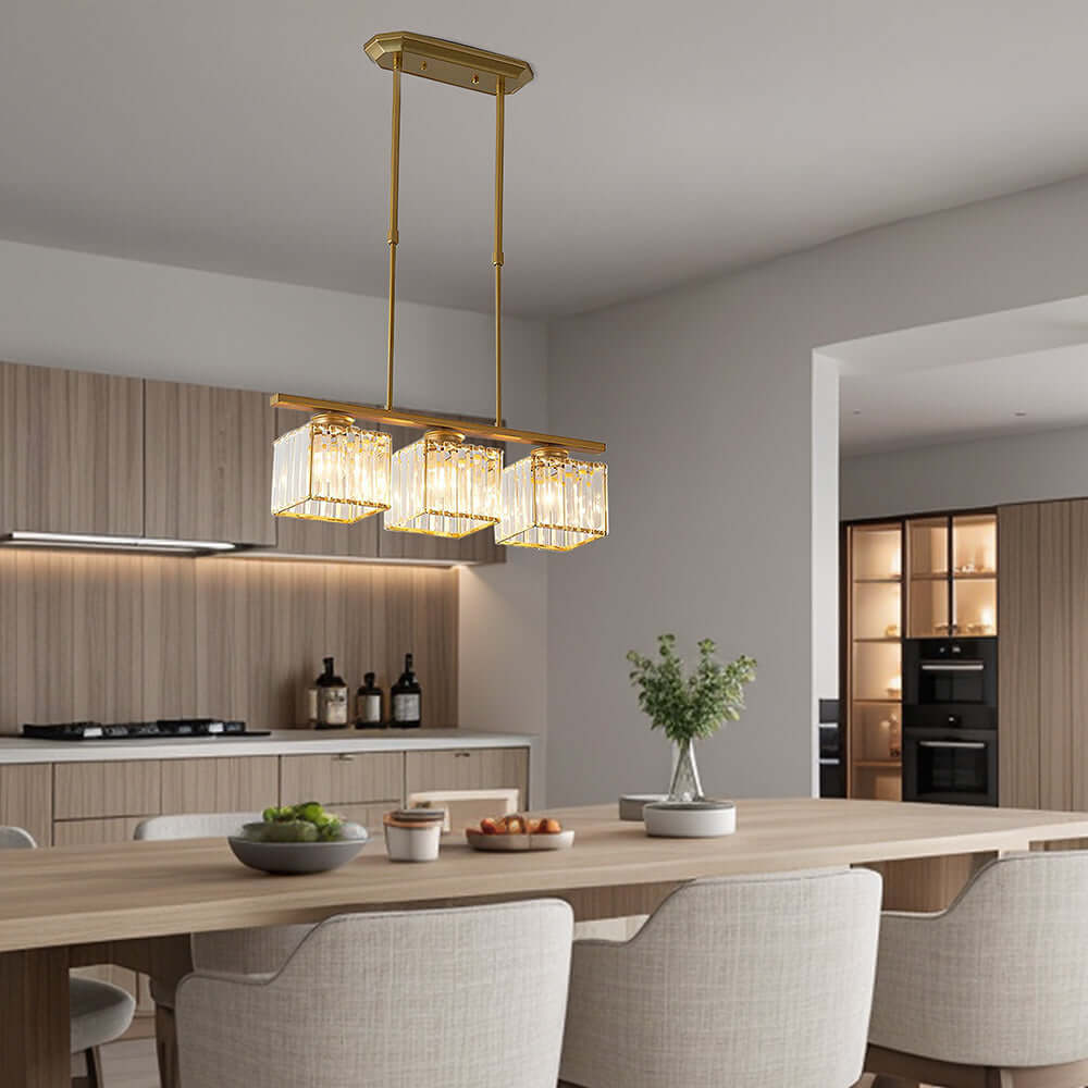 Nordic Multi-Head Designer Long Glass Island Lamp - Modern Chandelier Lighting