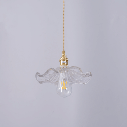 Hibiscus Flower Glass LED Pendant Light - Elegant Hanging Lamp