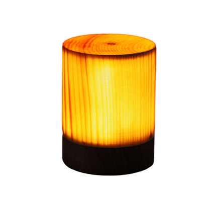 GloedHout Touch Control LED Table Lamp - Rechargeable Battery Powered Lamp for Bedroom, Office - Wooden & Metal Design