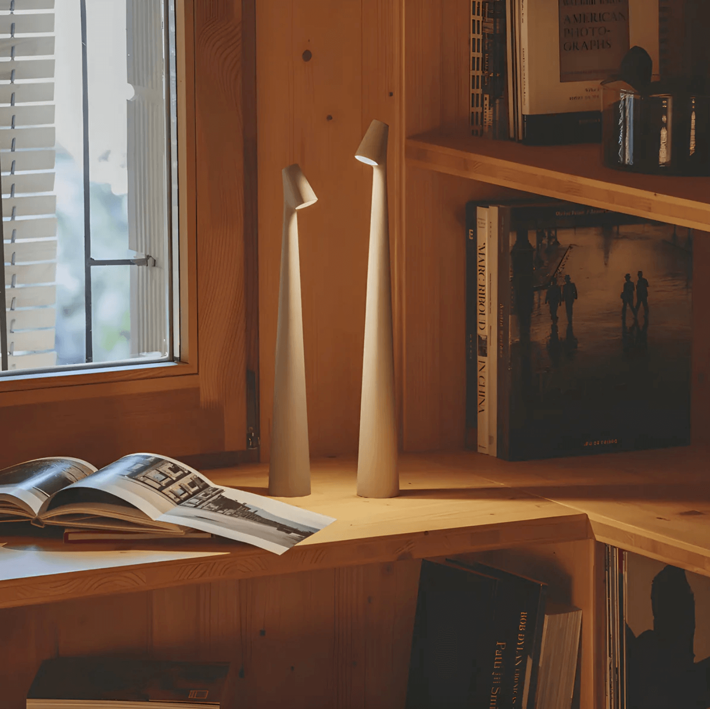 Nordic Minimalist LED Desk Lamp | Rechargeable | Dimmable | Touch Control | 35/45cm