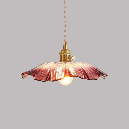 Retro Flower Glass Pendant Light for Dining Room