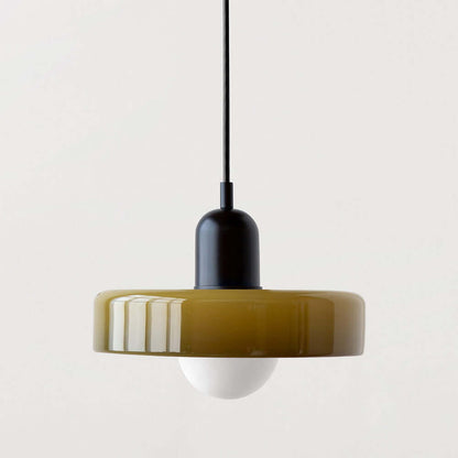 Bauhaus Style Stained Glass Pendant Light - 18/22/25/35CM - G9 - White/Orange/Green