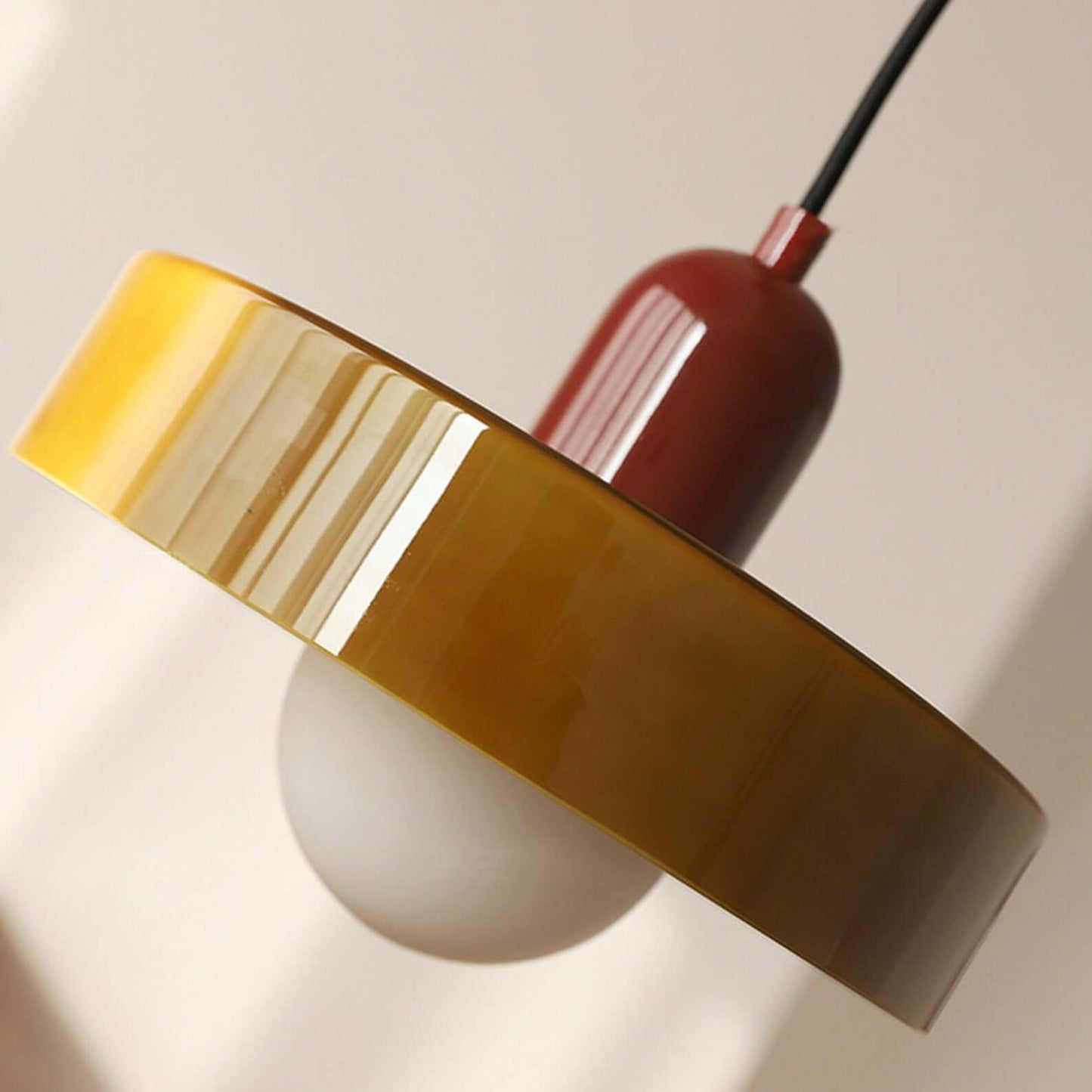 Bauhaus Style Stained Glass Pendant Light - 18/22/25/35CM - G9 - White/Orange/Green