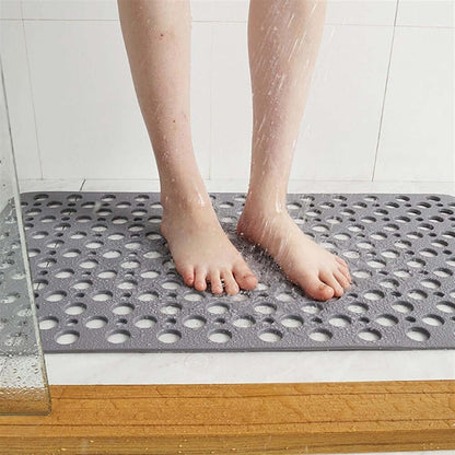 Luxury Anti-Slip Shower Mat, Mold-Resistant Bath Mat with Strong Suction Cups, Quick-Drainage, 70x38cm