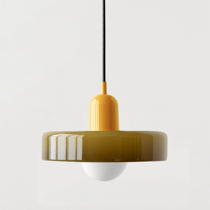 Bauhaus Style Stained Glass Pendant Light - 18/22/25/35CM - G9 - White/Orange/Green