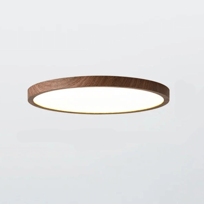 Ultrathin LED Ceiling Light, Modern Walnut Wood Grain, Dimmable, 30cm/40cm