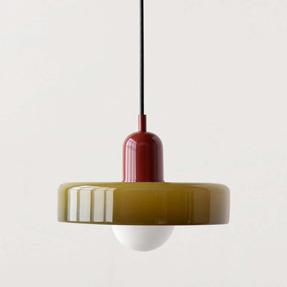Bauhaus Style Stained Glass Pendant Light - 18/22/25/35CM - G9 - White/Orange/Green
