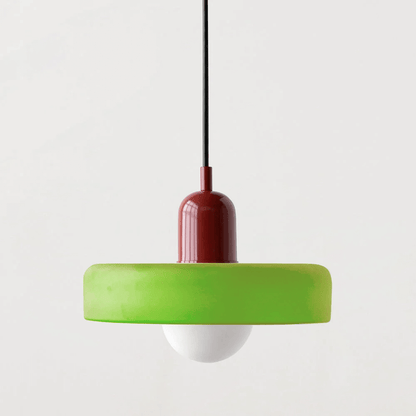 Bauhaus Style Stained Glass Pendant Light - 18/22/25/35CM - G9 - White/Orange/Green