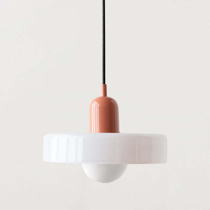Bauhaus Style Stained Glass Pendant Light - 18/22/25/35CM - G9 - White/Orange/Green