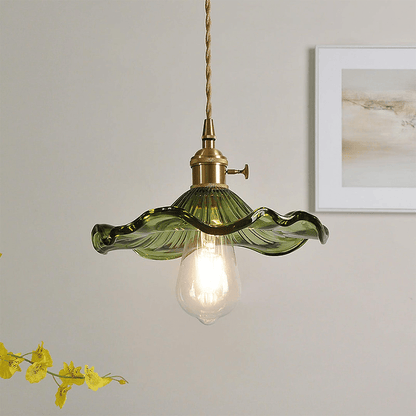 Hibiscus Flower Glass LED Pendant Light - Elegant Hanging Lamp